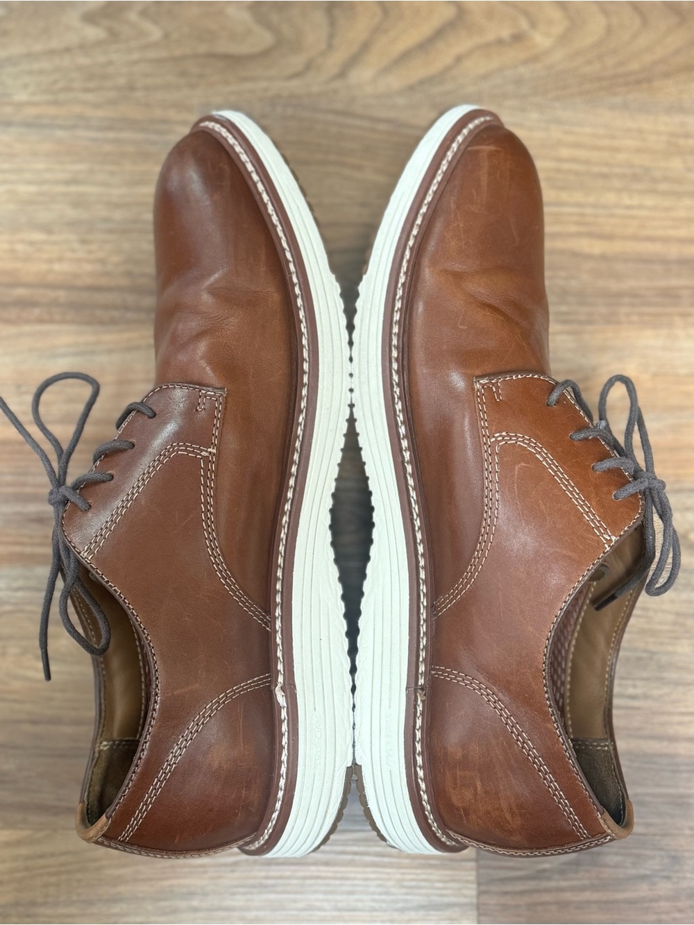 Johnston & Murphy Upton Plain Toe Brown Leather Oxford Men’s 12M TRU Comfort - Picture 2 of 12